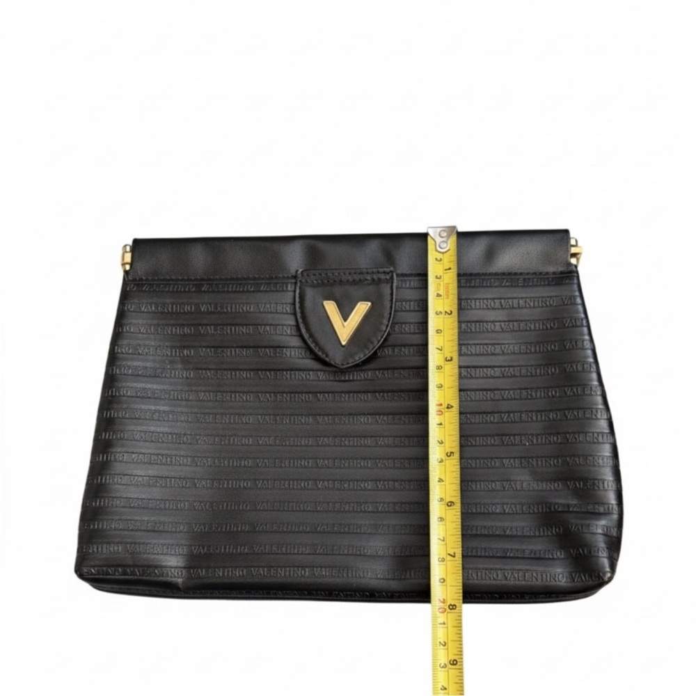 Valentino Black Clutch with Gold Accent